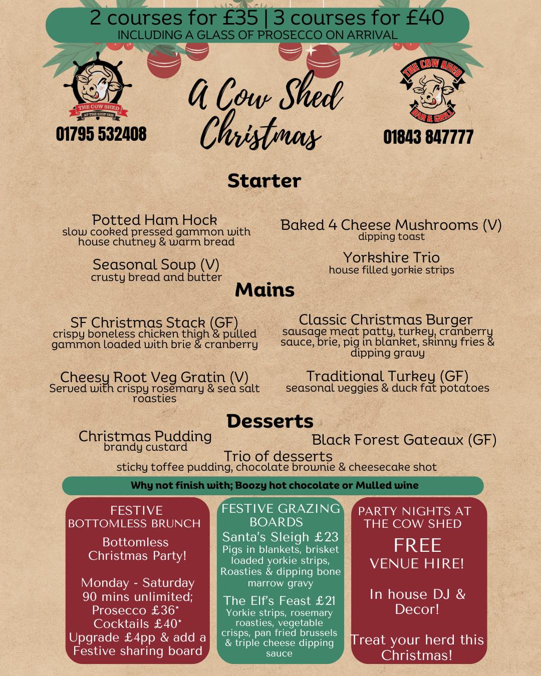 Festive menu near me